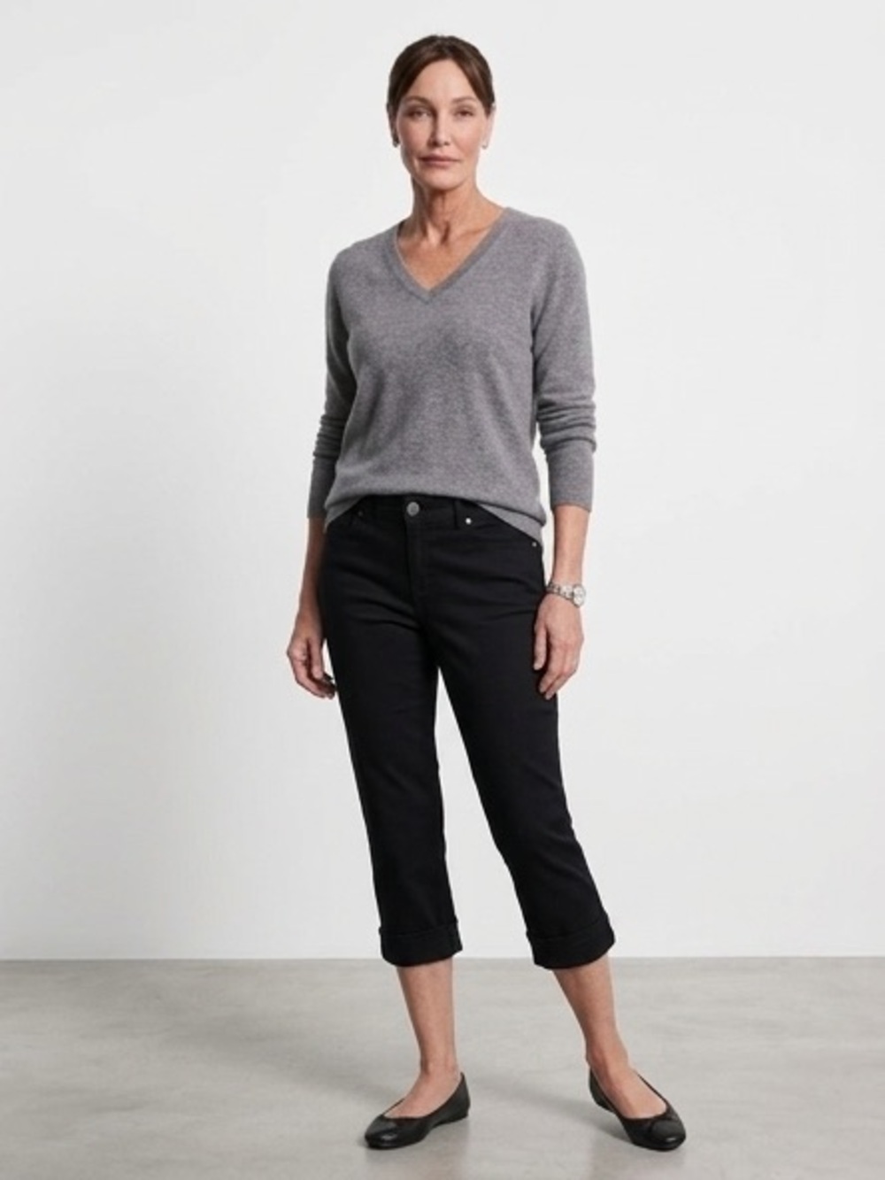 Style & Co Women’s Curvy Capri Jeans Black